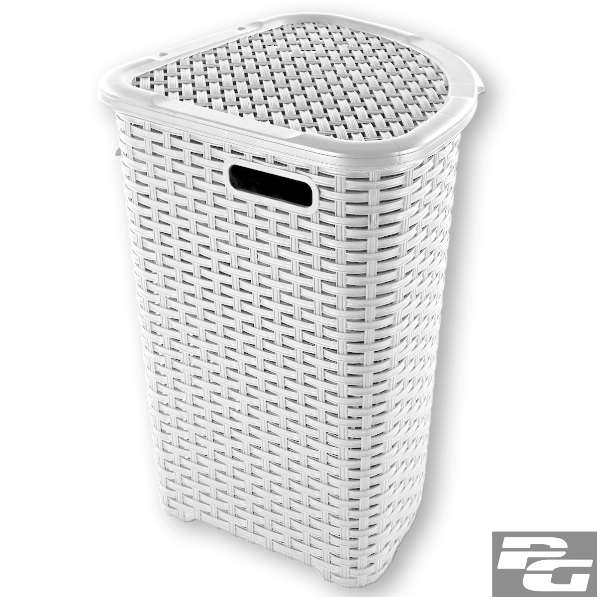 Eckwäschekorb 52 L Rattan Wäschekorb Wäschetruhe Wäschesammler Ecke Box