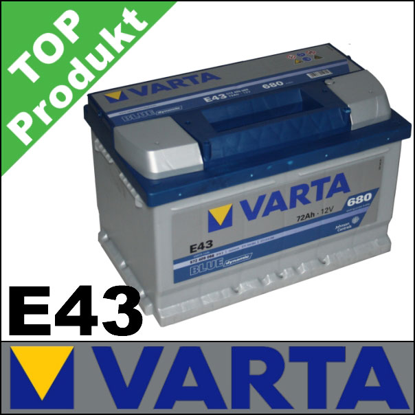 Autobatterie Batterie VARTA E43 Blue Dynamic 72 Ah 72Ah