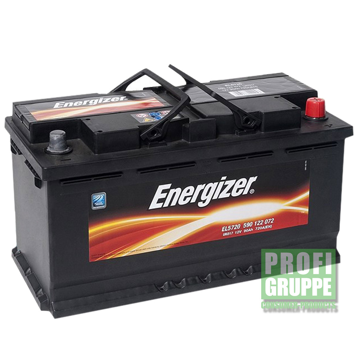 Energizer Autobatterie 12V (90Ah) 720A Starterbatterie Batterie E